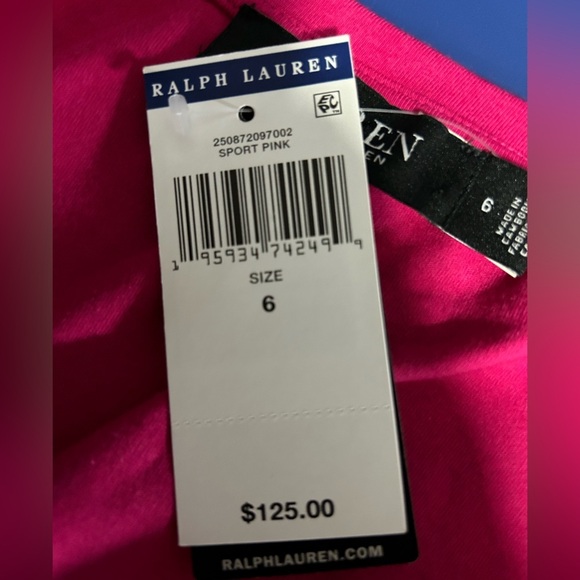 NWT Lauren Ralph Lauren Sport Pink Maxi Tie Waist Knit Dress with Split Hem 6 - Picture 3 of 6